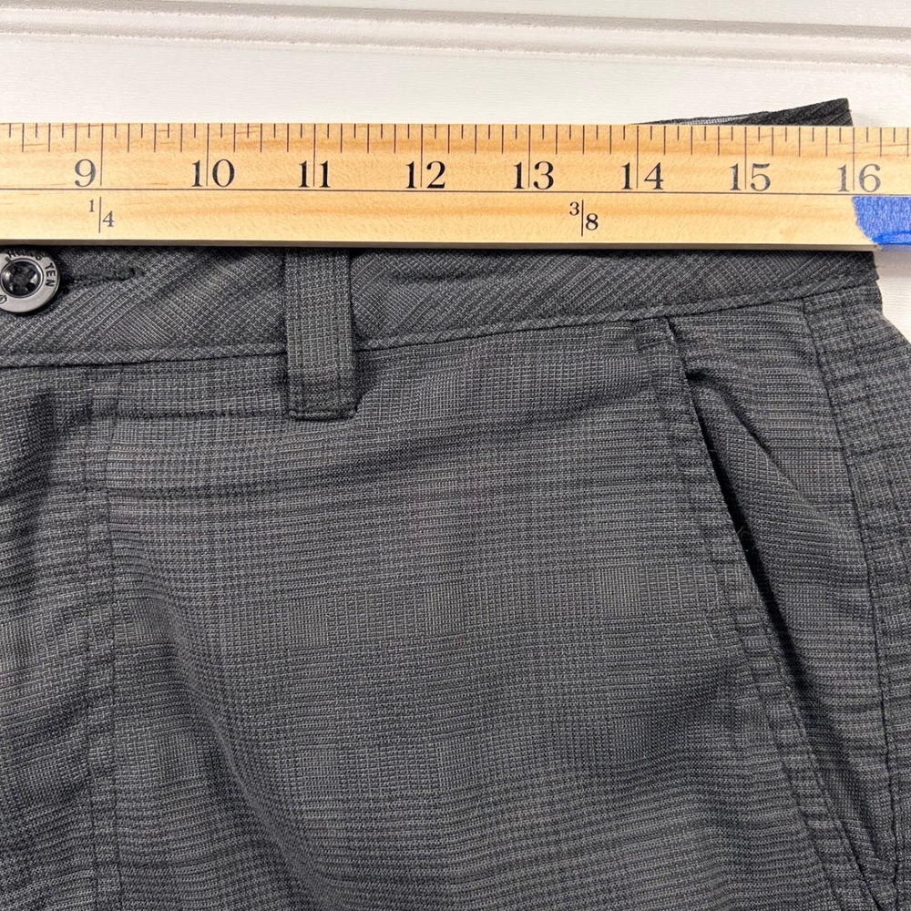 Hang Ten Hybrid Shorts Mens 32 Charcoal Grey Glen Plaid Walk Boardshorts - Picture 8 of 14